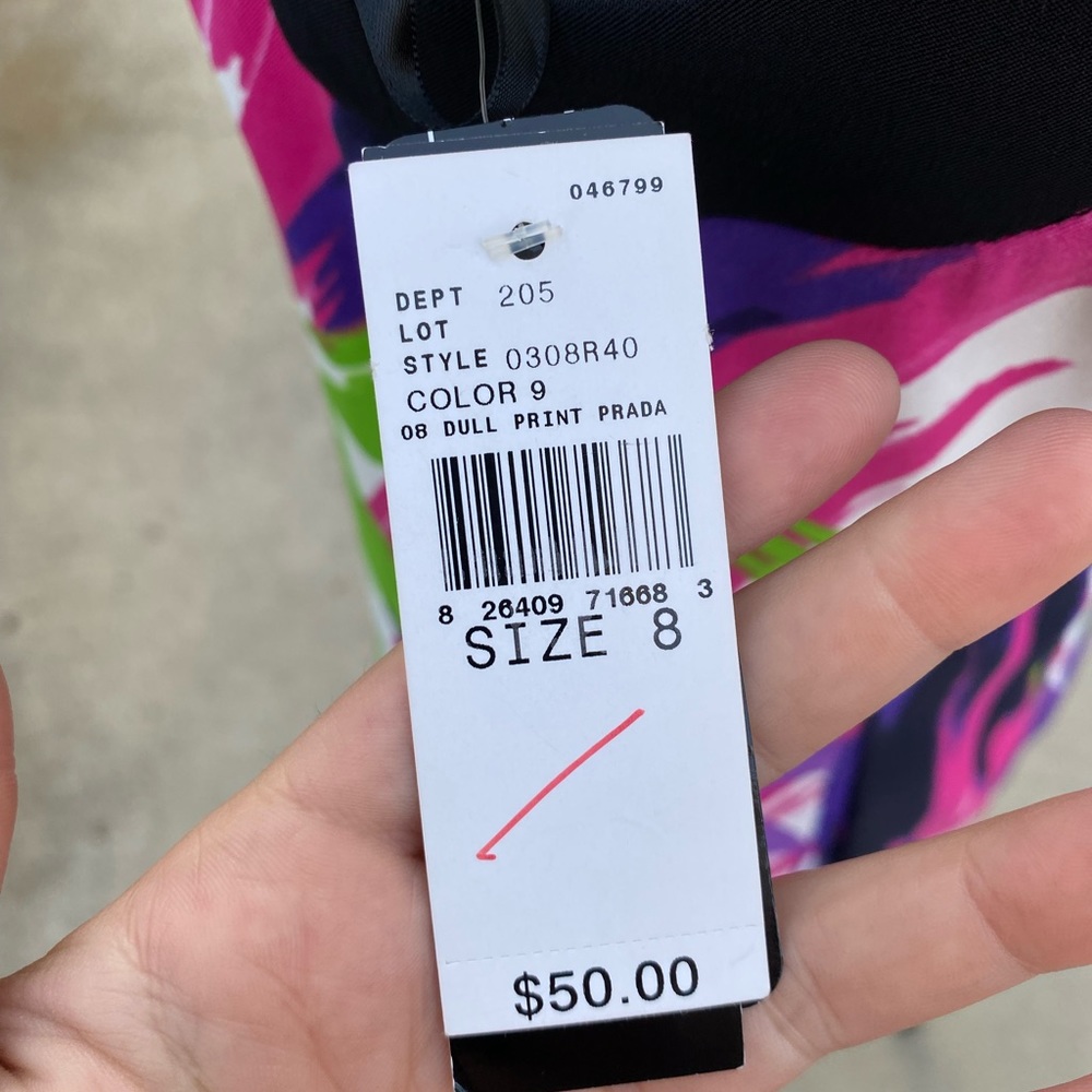 Calvin Klein colorful pink and purple multi color water color dress - Picture 4 of 6